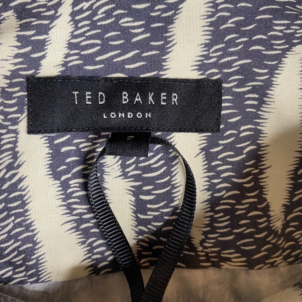 Ted Baker London Zebra Print LS Button Up Navy White Size 7 Men's XXXL NEW - Picture 7 of 11
